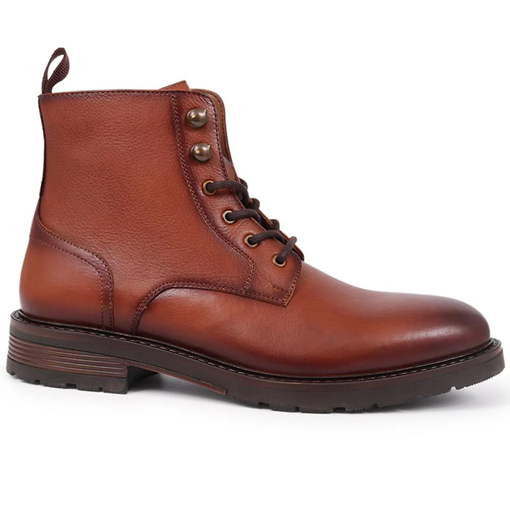 Derry Leather Lace-Up Boots - DERRY / 325 924 - Tan - Image 2