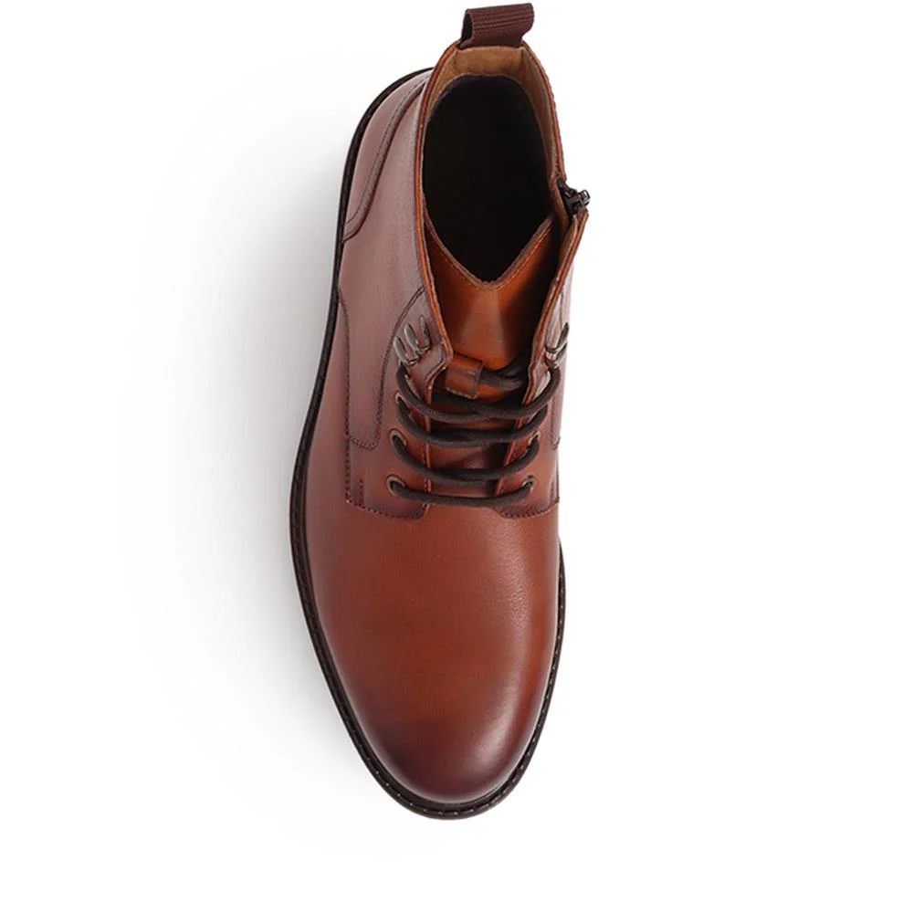 Derry Leather Lace-Up Boots - DERRY / 325 924 - Tan - Image 5