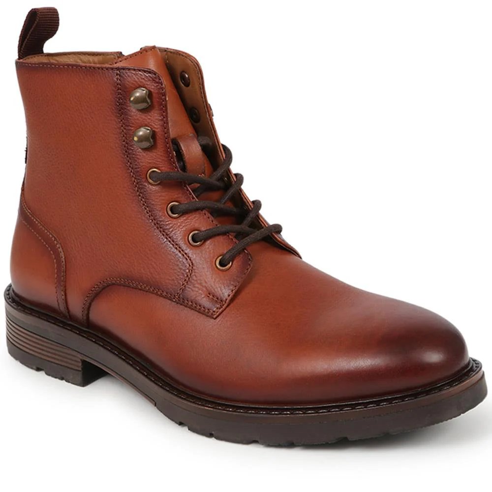 Derry Leather Lace-Up Boots - DERRY / 325 924 - Tan