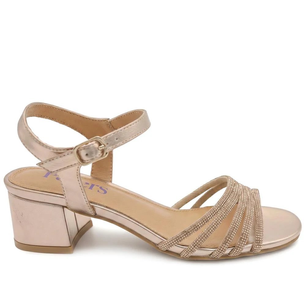 Diamante Smart Strappy Sandals - SANYI43002 / 329 146 - Rose Gold - Image 3