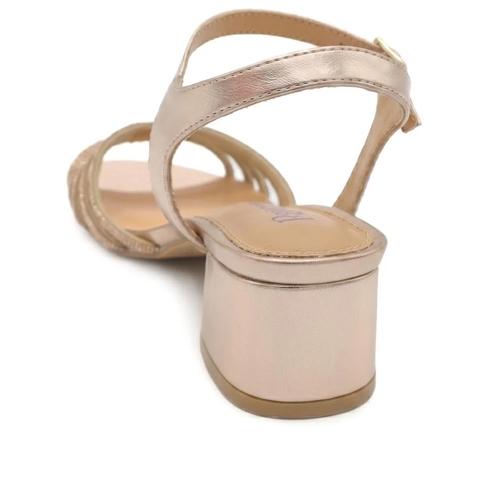 Diamante Smart Strappy Sandals - SANYI43002 / 329 146 - Rose Gold - Image 4