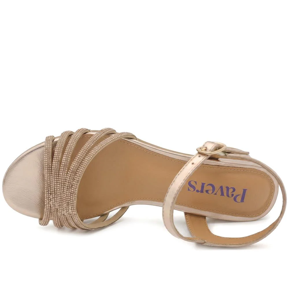 Diamante Smart Strappy Sandals - SANYI43002 / 329 146 - Rose Gold - Image 5