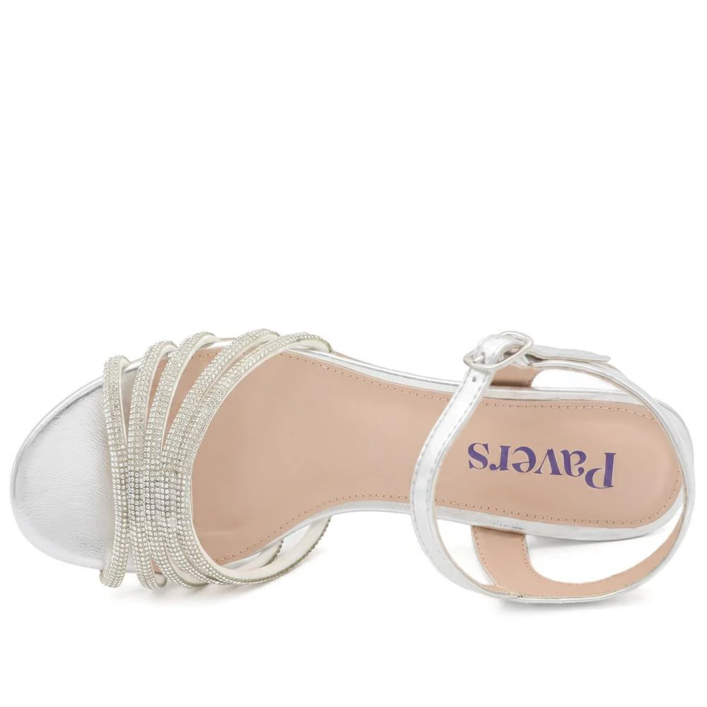 Diamante Smart Strappy Sandals - SANYI43002 / 329 146 - Silver - Image 5