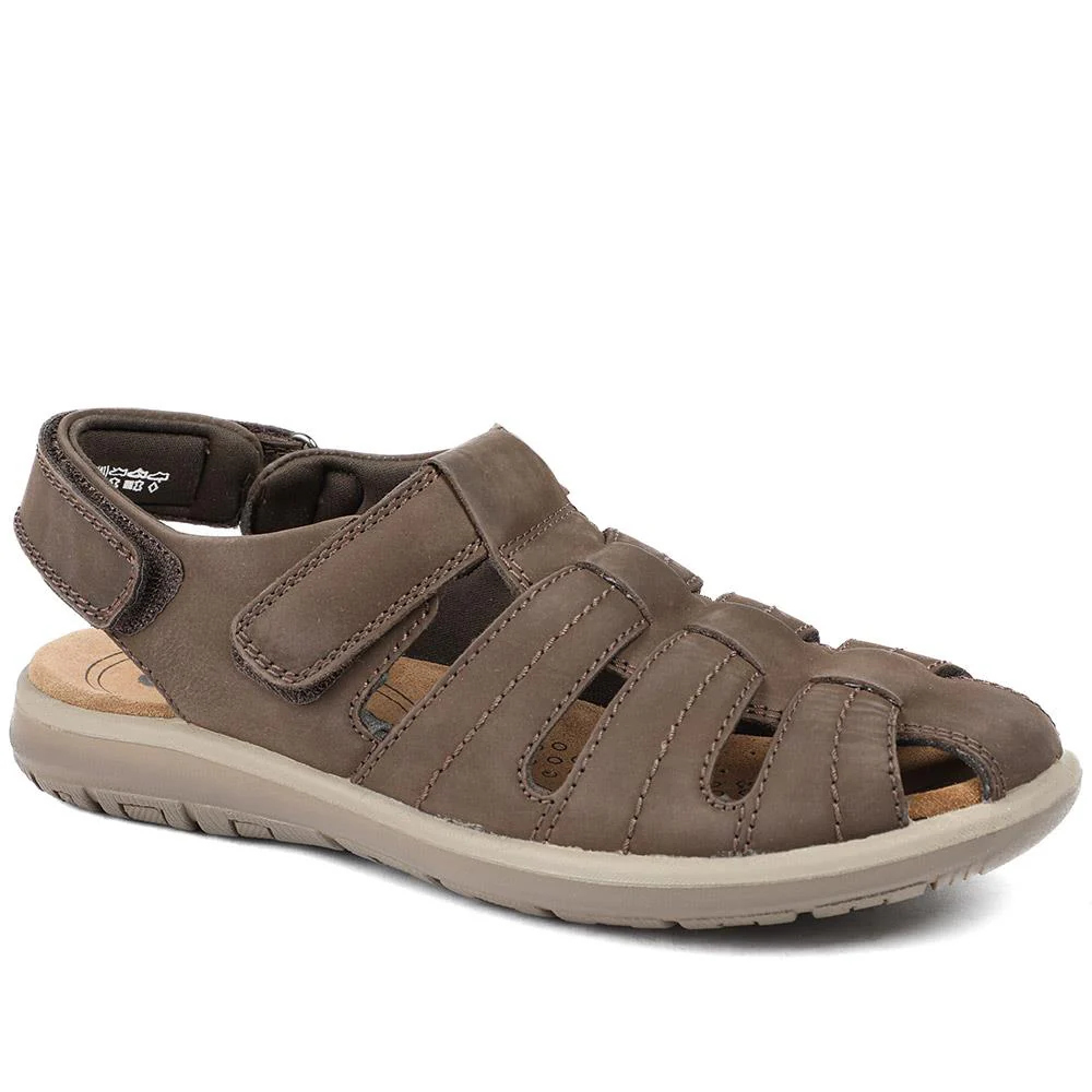 Dual Adjustable Fasten Leather Sandals - DDIN43009 / 329 104