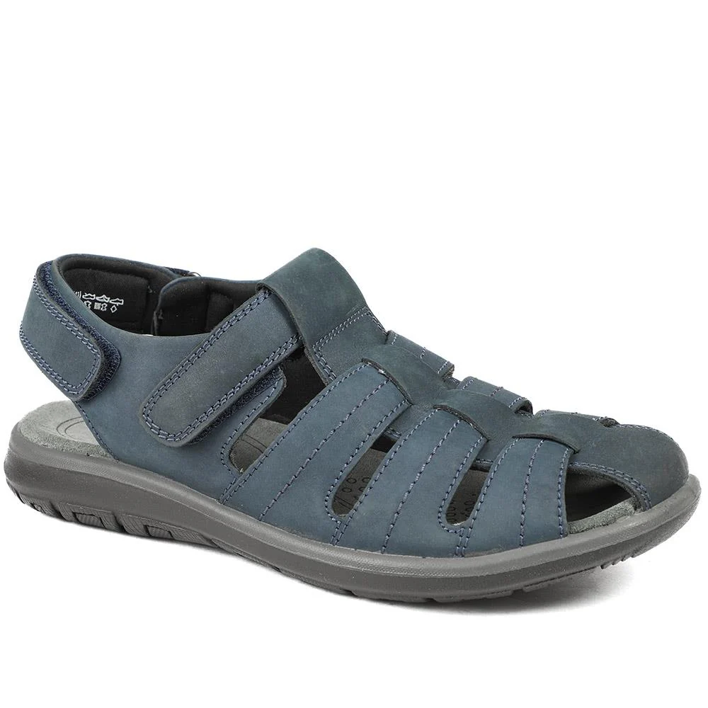 Dual Adjustable Fasten Leather Sandals - DDIN43009 / 329 104 - Image 2