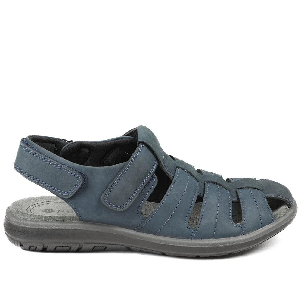 Dual Adjustable Fasten Leather Sandals - DDIN43009 / 329 104 - Denim - Image 2