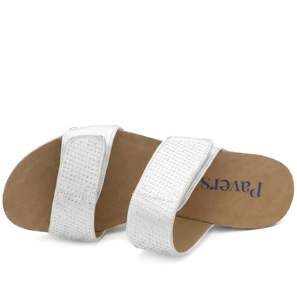 Dual Adjustable Fasten Wedge Sandals - BAIZH43046 / 329 347 - Metallic - Image 4