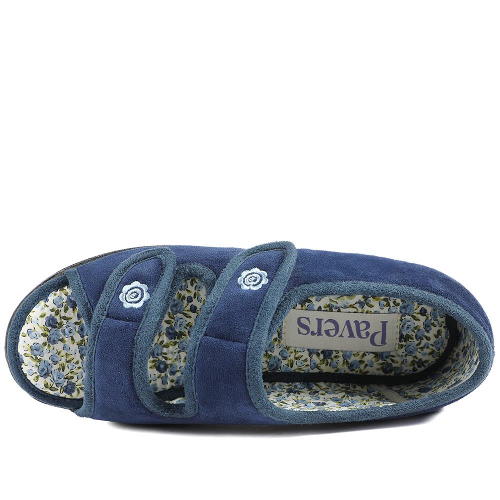 Dual Adjustable Fit Memory Foam Slippers - QING43003 / 329 337 - Navy - Image 5