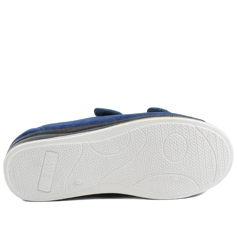 Dual Adjustable Fit Memory Foam Slippers - QING43003 / 329 337 - Navy - Image 6