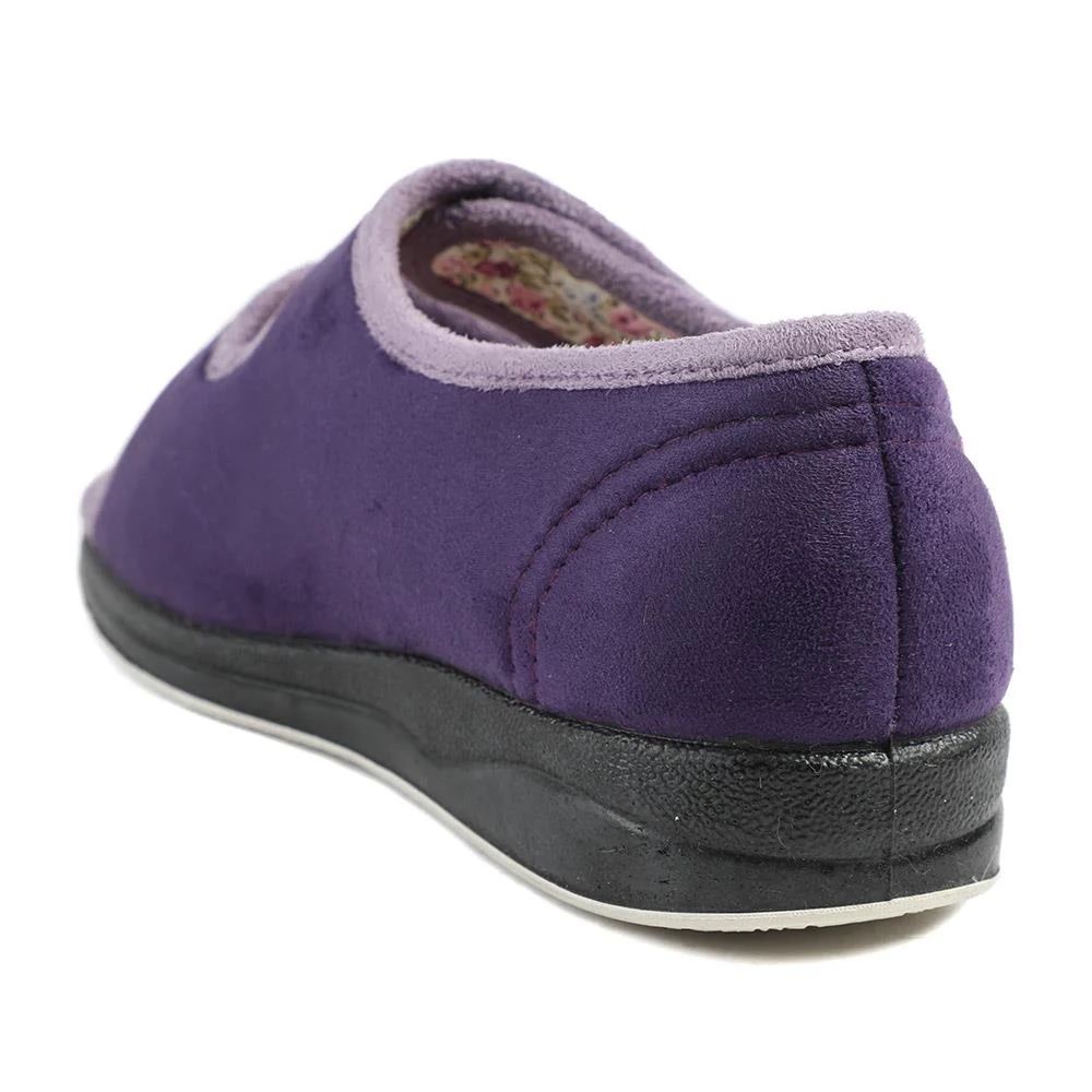 Dual Adjustable Fit Memory Foam Slippers - QING43003 / 329 337 - Purple - Image 4