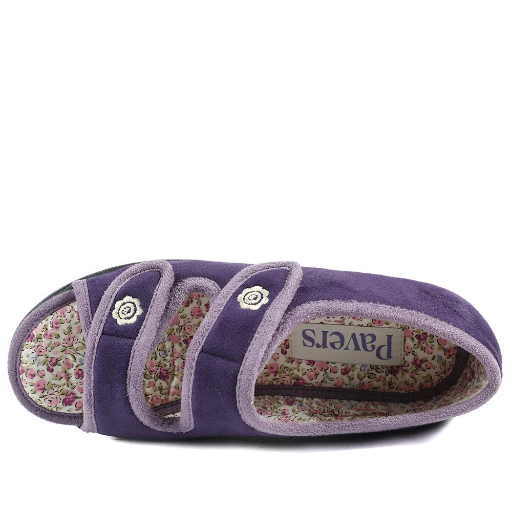 Dual Adjustable Fit Memory Foam Slippers - QING43003 / 329 337 - Purple - Image 5