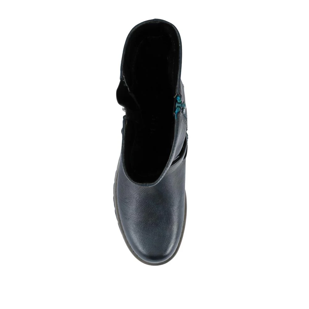 Dual Buckle Calf Length Boots - WK42018 / 328 044 - Teal - Image 6
