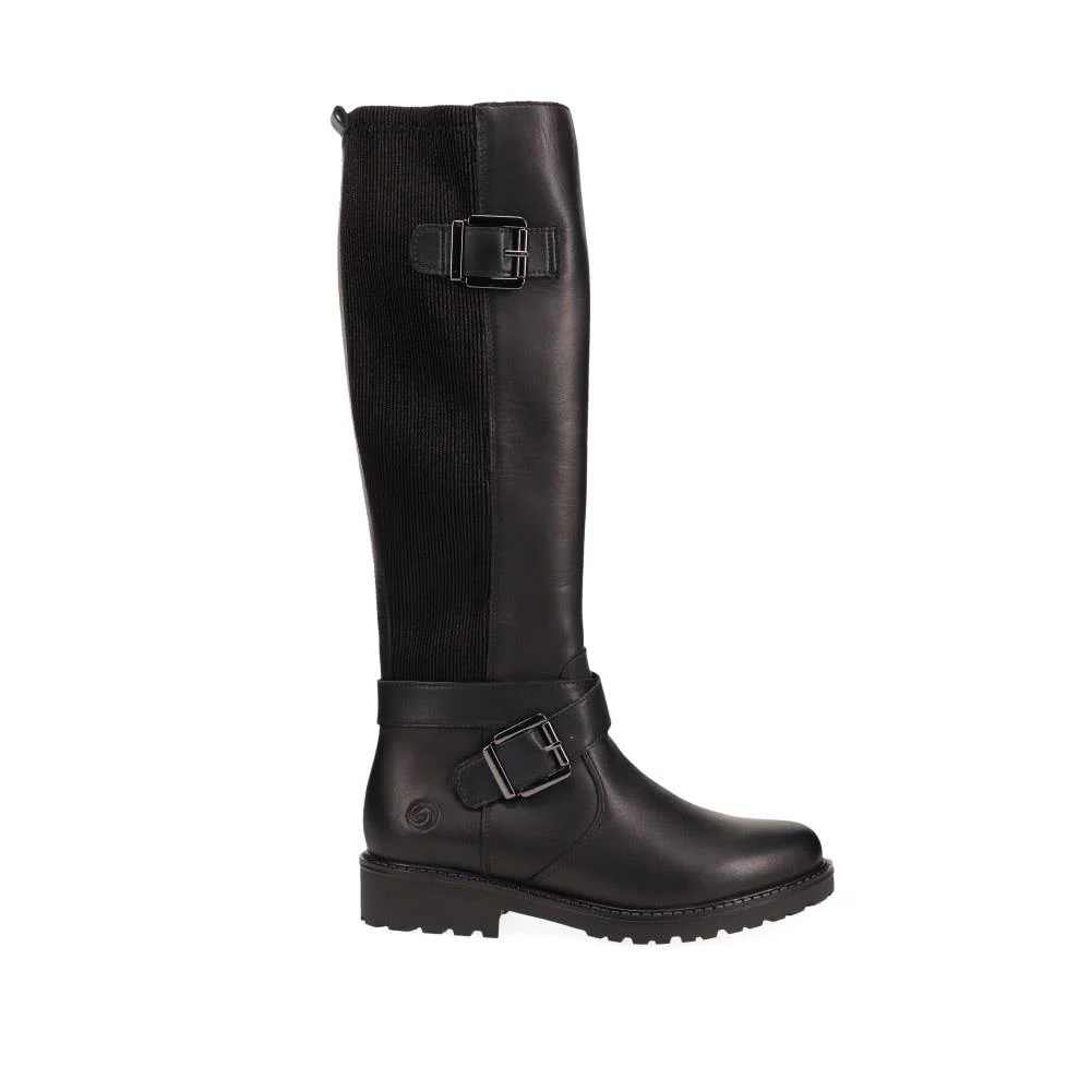 Dual-Buckle Long Boots - DRS40505 / 325 670 - Black - Image 3