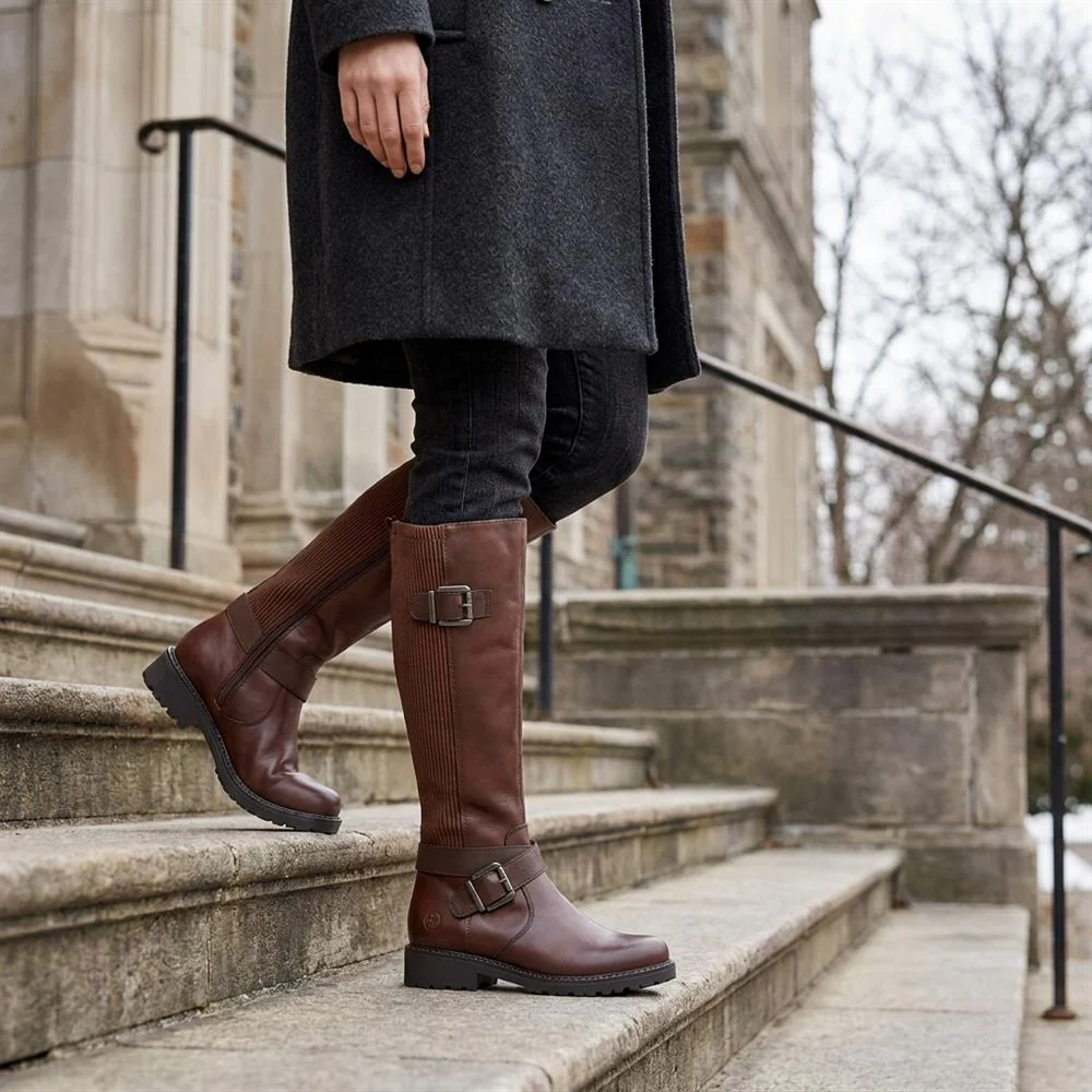 Dual-Buckle Long Boots - DRS40505 / 325 670 - Brown - Image 2