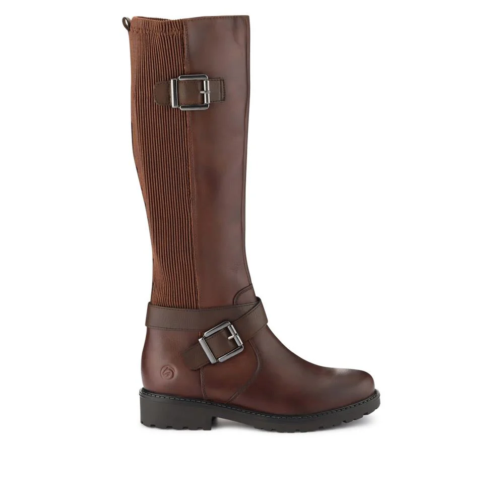 Dual-Buckle Long Boots - DRS40505 / 325 670 - Brown - Image 3