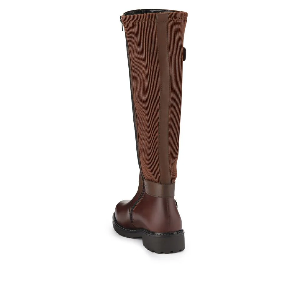 Dual-Buckle Long Boots - DRS40505 / 325 670 - Brown - Image 4