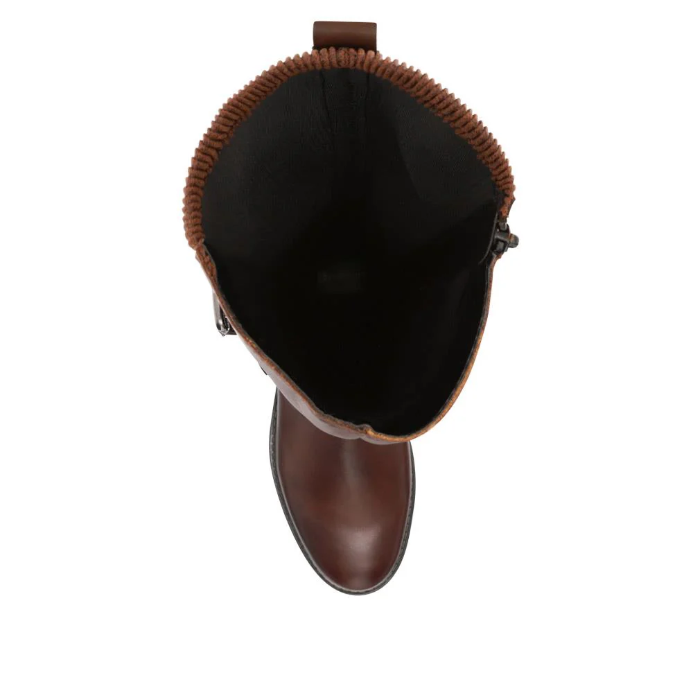Dual-Buckle Long Boots - DRS40505 / 325 670 - Brown - Image 5
