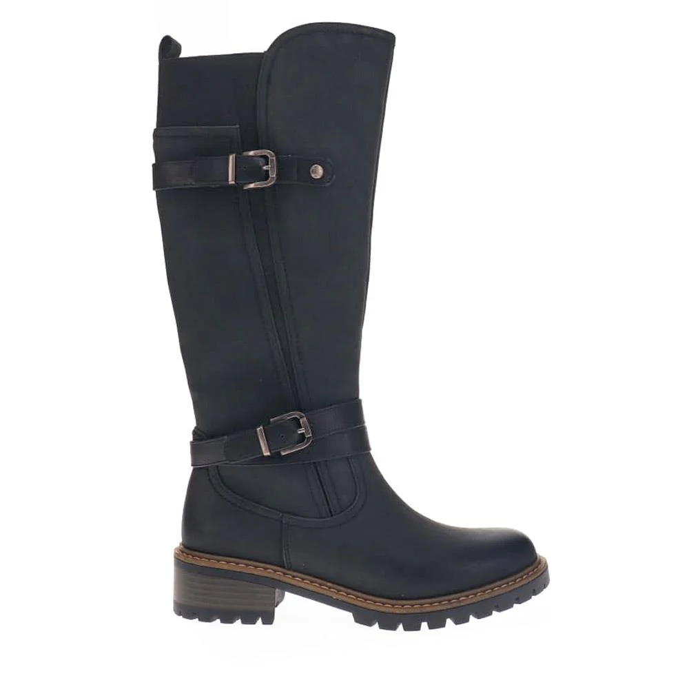 Dual-Buckle Long Boots - PINYI40005 / 326 150 - Black - Image 2