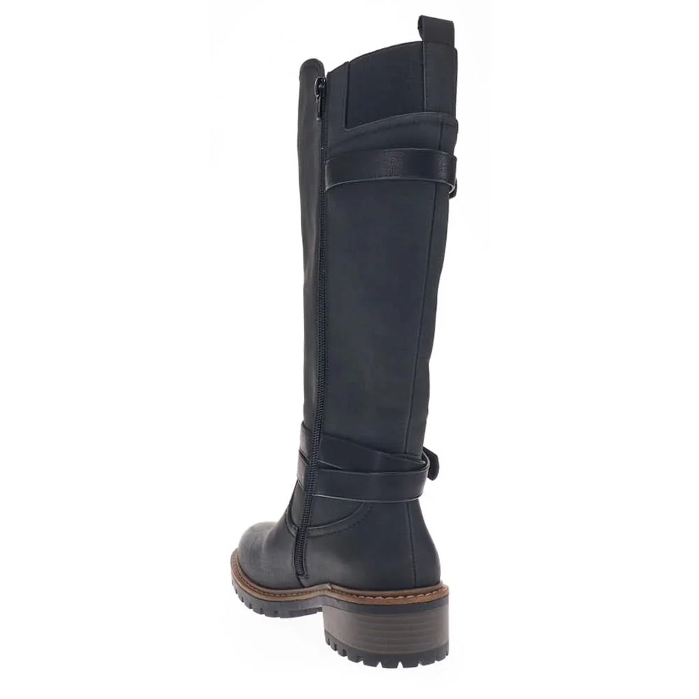 Dual-Buckle Long Boots - PINYI40005 / 326 150 - Black - Image 4