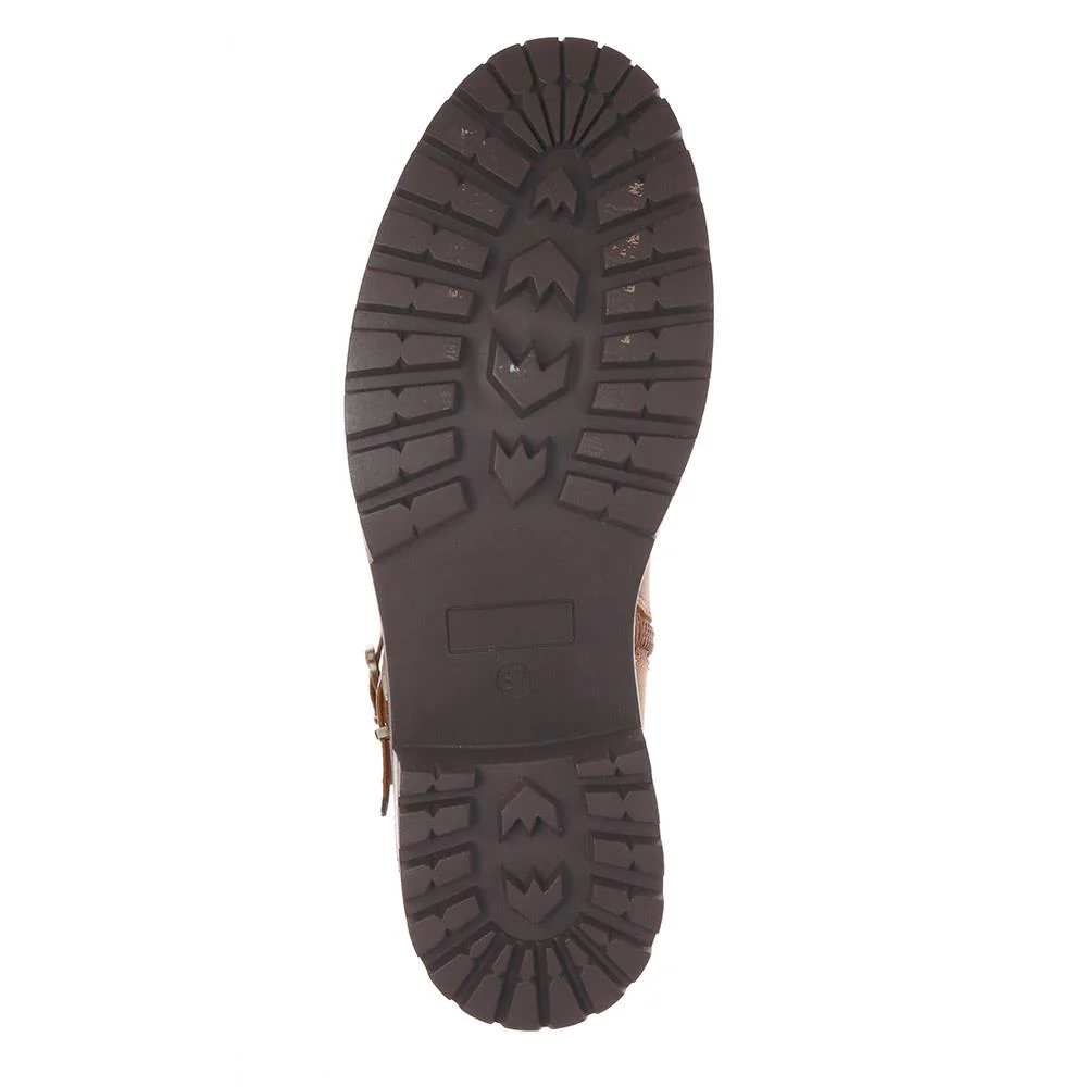 Dual-Buckle Long Boots - PINYI40005 / 326 150 - Brown - Image 5