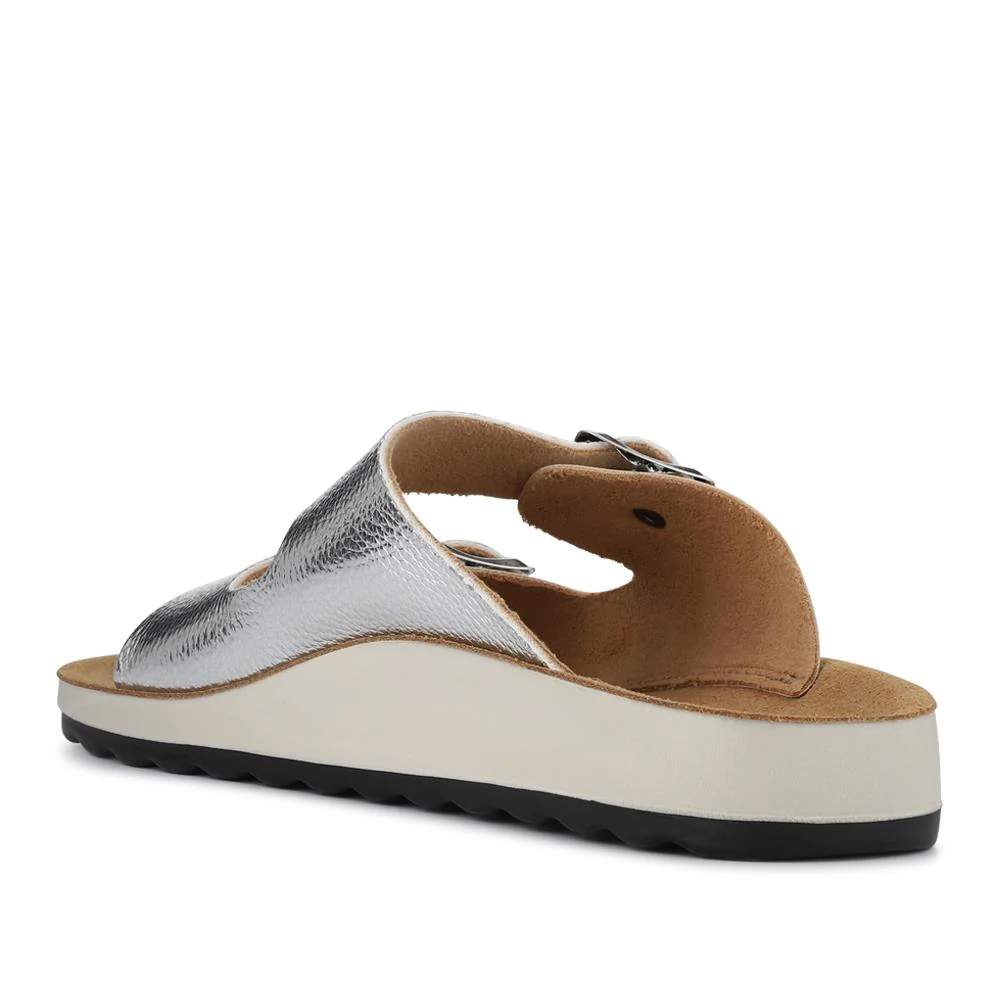 Dual-Buckle-Strapped Mule Sandals - FLY41019 / 326 665 - Silver - Image 3
