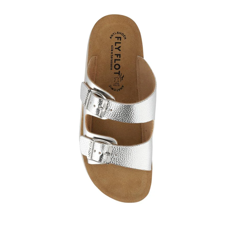 Dual-Buckle-Strapped Mule Sandals - FLY41019 / 326 665 - Silver - Image 4