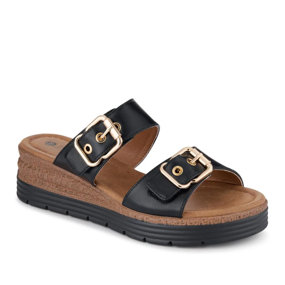 Dual-Buckled Mule Sandals - WOIL41018 / 327 182 - Black