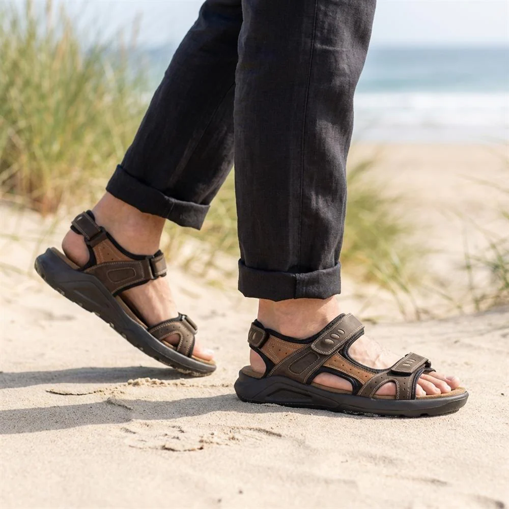 Dual Fasten Comfort Sandals - DDIN43008 / 329 102 - Brown - Image 2