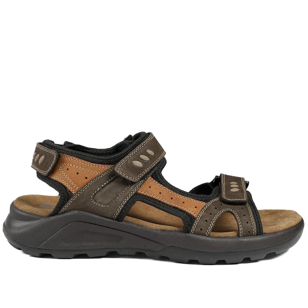 Dual Fasten Comfort Sandals - DDIN43008 / 329 102 - Brown - Image 3