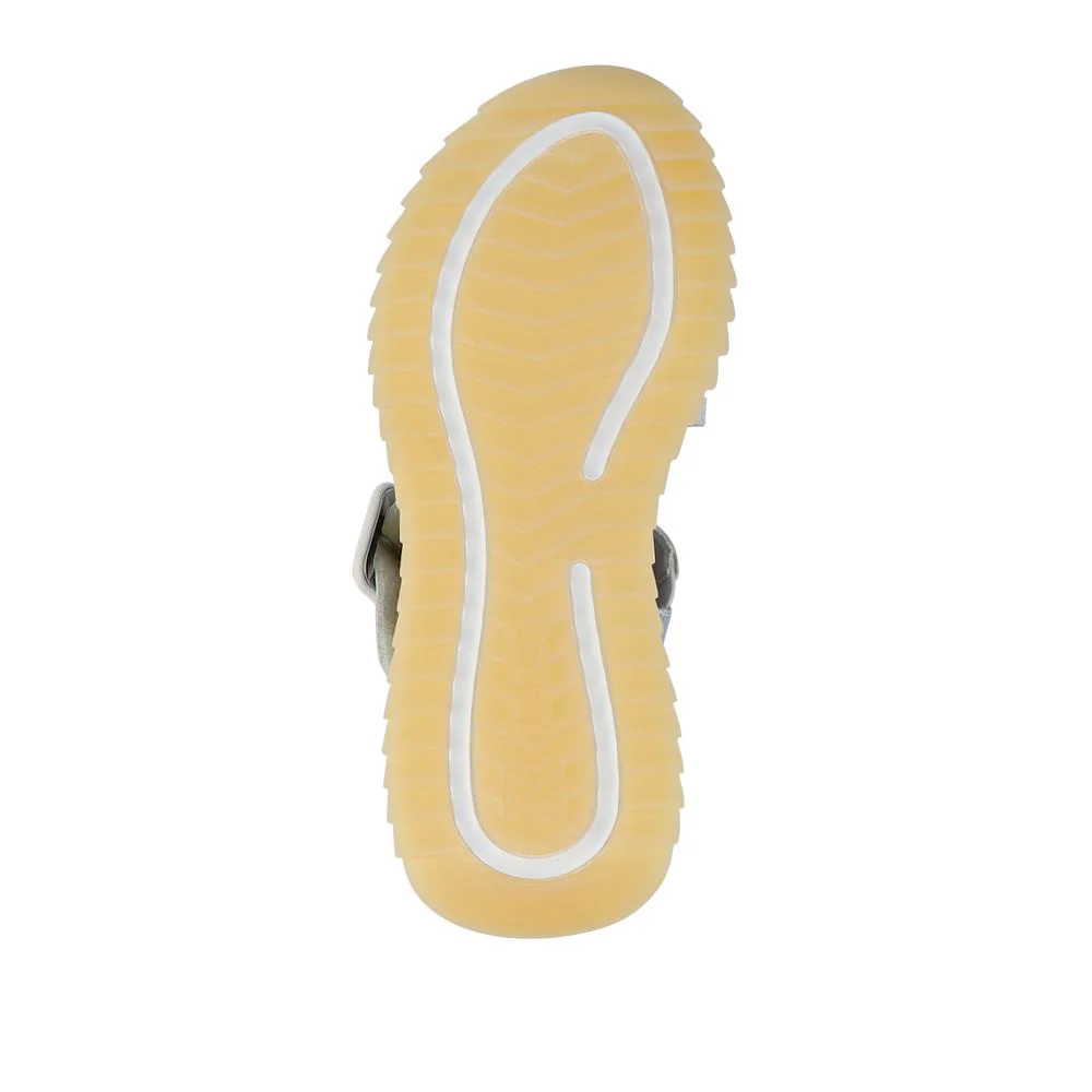 Dual-Fasten Leather Sandals - RKR41541 / 327 291 - White Metallic - Image 6