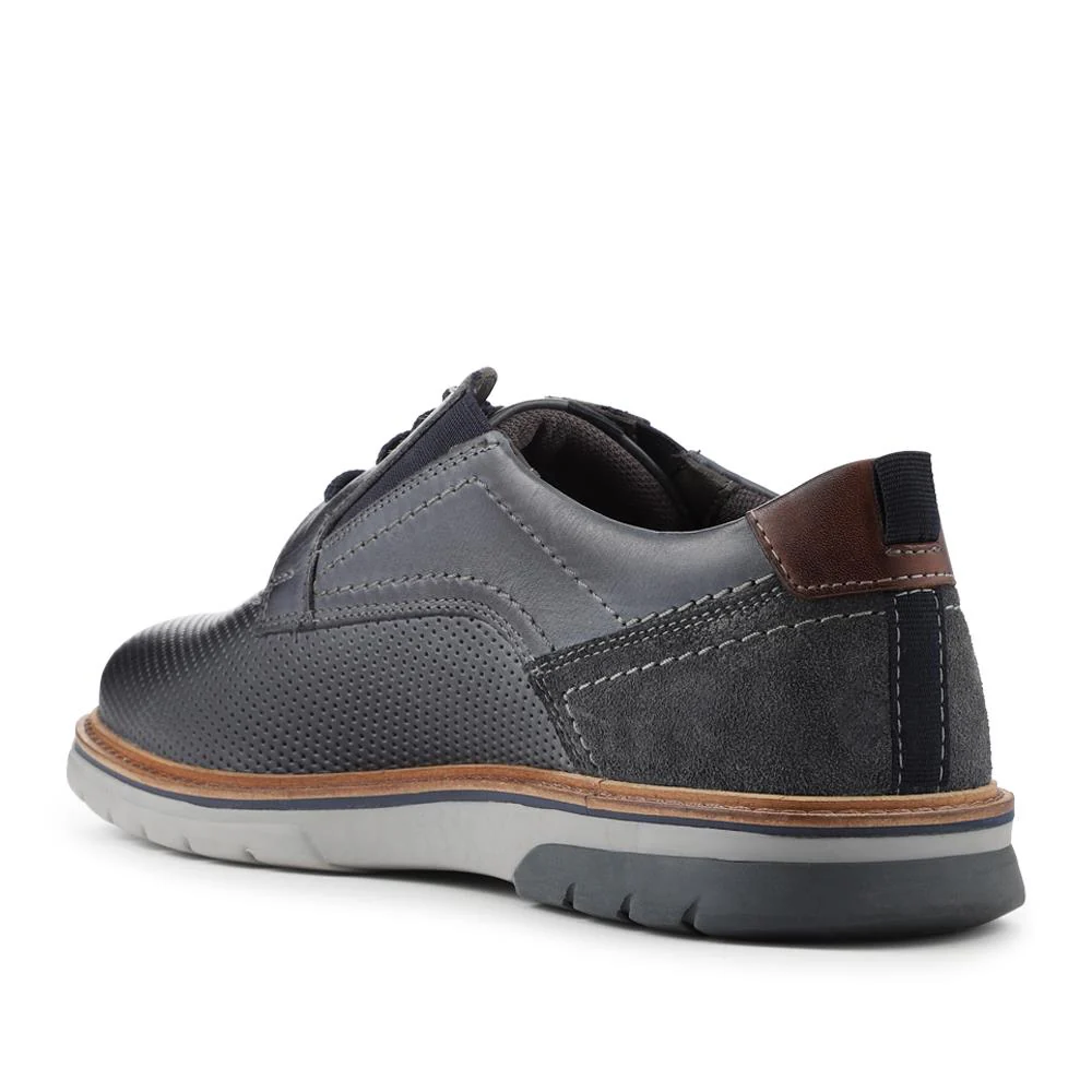 Elastic Fit Lace Up Shoes - PARK41042 / 327 262 - Navy - Image 3