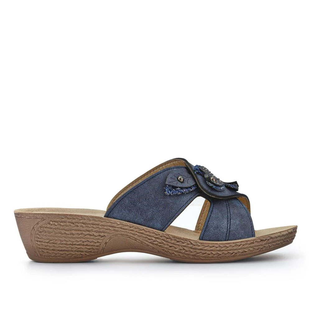 Adjustable Extra-Cushioned Sandals - INB41021 / 327 505 - Navy - Image 2