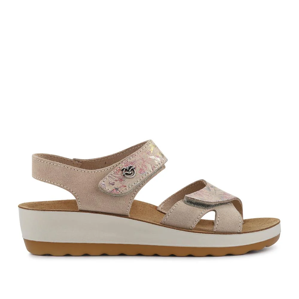 Dual-Fastening Leather Sandals - FLY41005 / 326 662 - Beige - Image 2