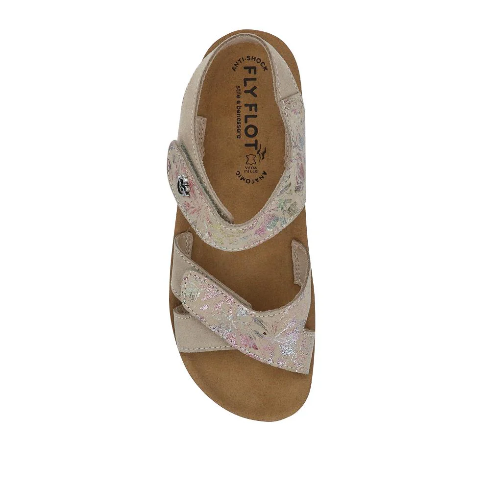 Dual-Fastening Leather Sandals - FLY41005 / 326 662 - Beige - Image 4