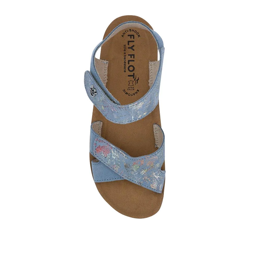 Dual-Fastening Leather Sandals - FLY41005 / 326 662 - Blue - Image 4