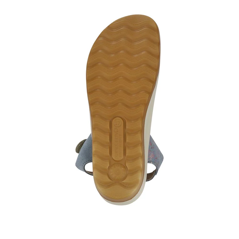 Dual-Fastening Leather Sandals - FLY41005 / 326 662 - Blue - Image 5