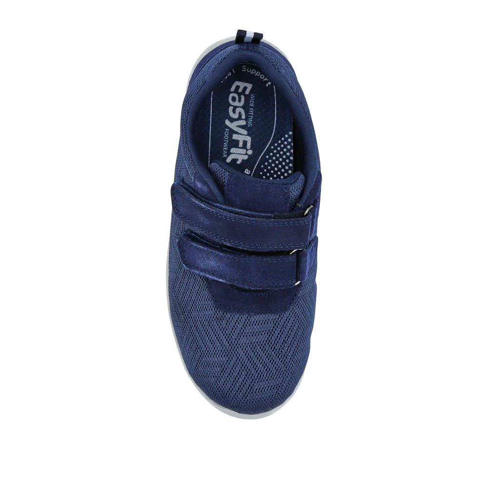 Extra-Wide Touch-Fasten Monk Shoes - BRIGETTE / 327 105 - Navy - Image 4