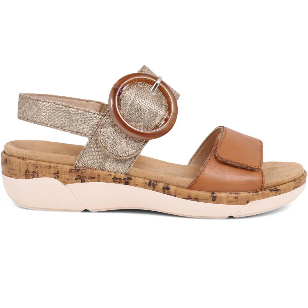 Dual-Fitting Two-Tone Sandals - DRS33503 / 319 686 - Tan Multi - Image 2