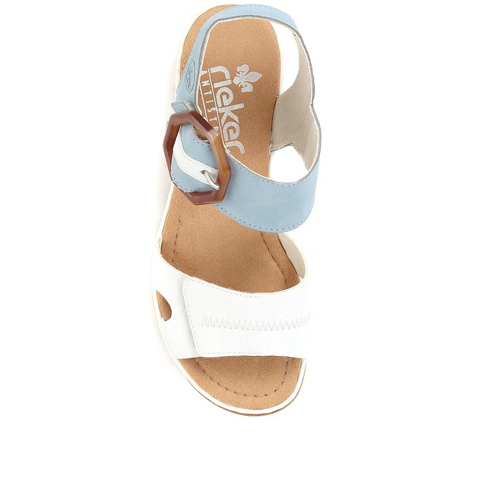 Dual-Fitting Wedge Sandals - RKR33521 / 319 715 - White-Blue - Image 4