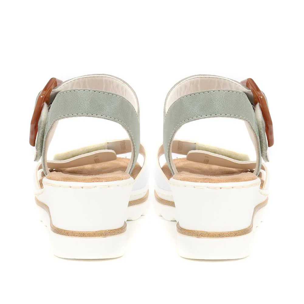 Dual-Fitting Wedge Sandals - RKR33521 / 319 715 - White-Green - Image 3