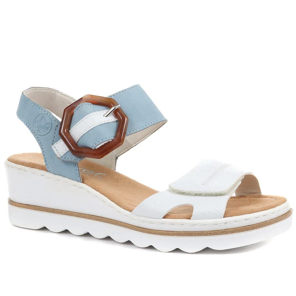 Dual-Fitting Wedge Sandals - RKR33521 / 319 715 - White-Blue