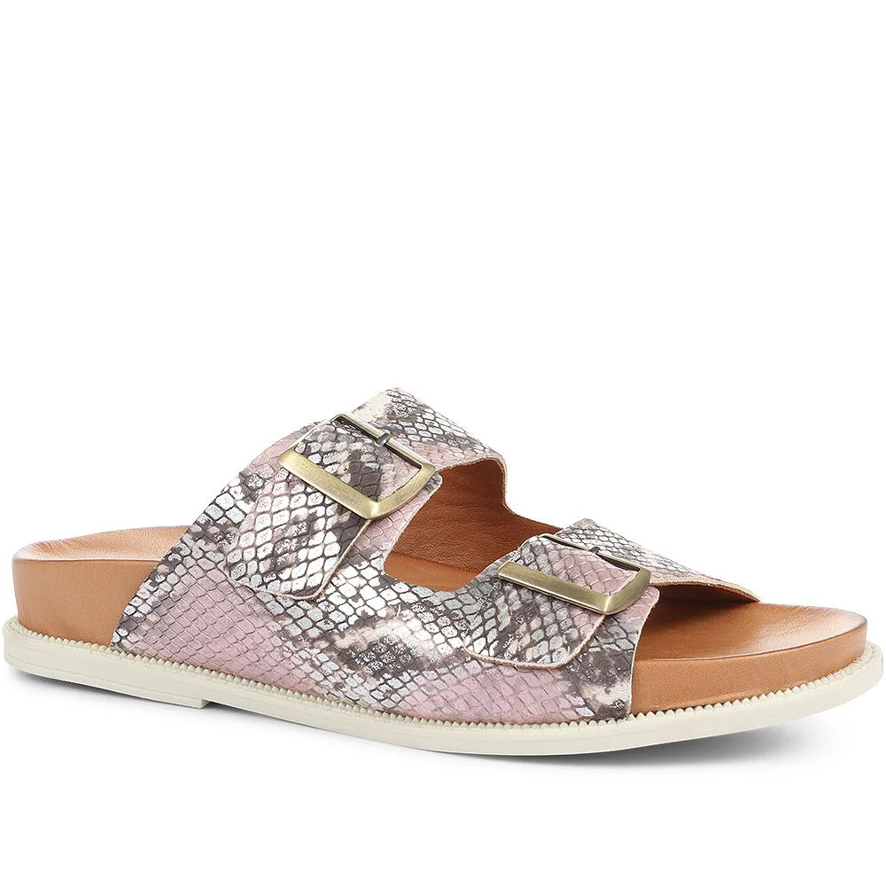 Dual Strap Slider Sandals - METIN35502 / 322 309 - Metallic