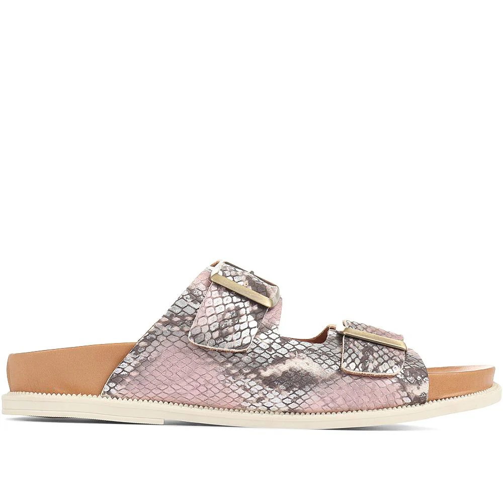 Dual Strap Slider Sandals - METIN35502 / 322 309 - Metallic - Image 2