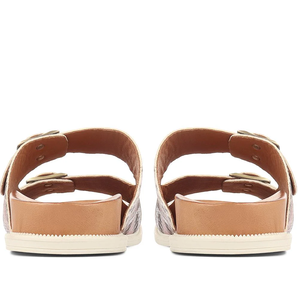 Dual Strap Slider Sandals - METIN35502 / 322 309 - Metallic - Image 3