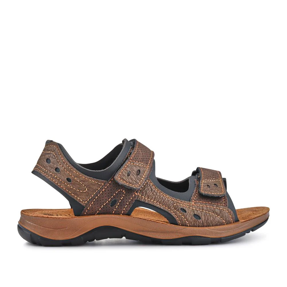 Dual Touch-Fasten Sandals - INB41012 / 326 993 - Brown - Image 2
