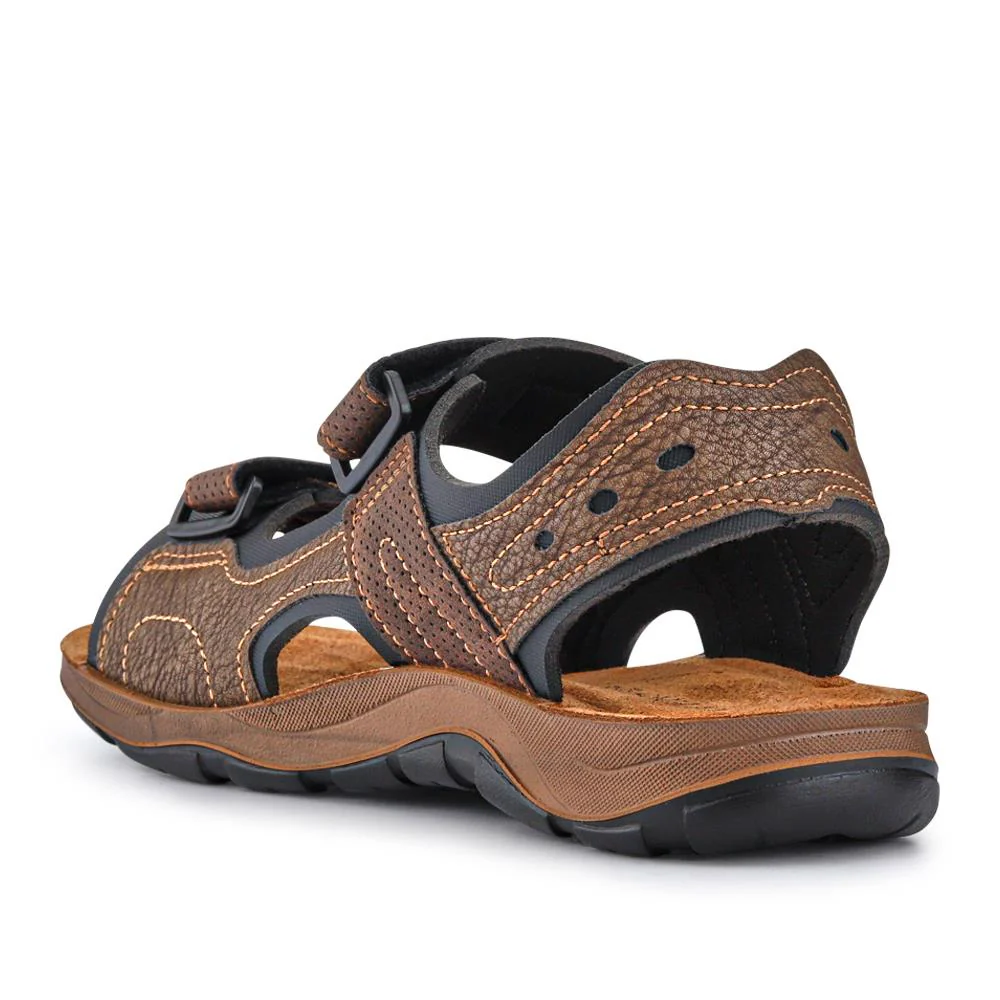 Dual Touch-Fasten Sandals - INB41012 / 326 993 - Brown - Image 3