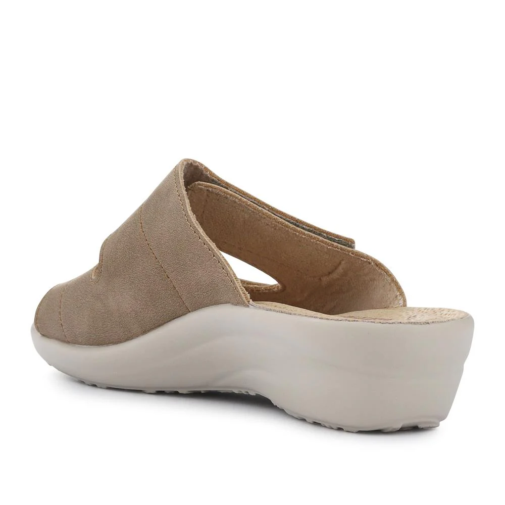 Dual-Touch-Fastening Leather Mules - FLY41049 / 326 679 - Beige - Image 3