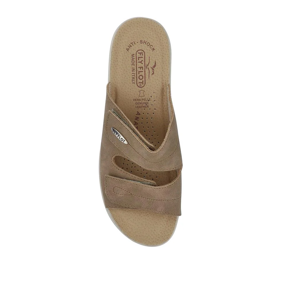 Dual-Touch-Fastening Leather Mules - FLY41049 / 326 679 - Beige - Image 4
