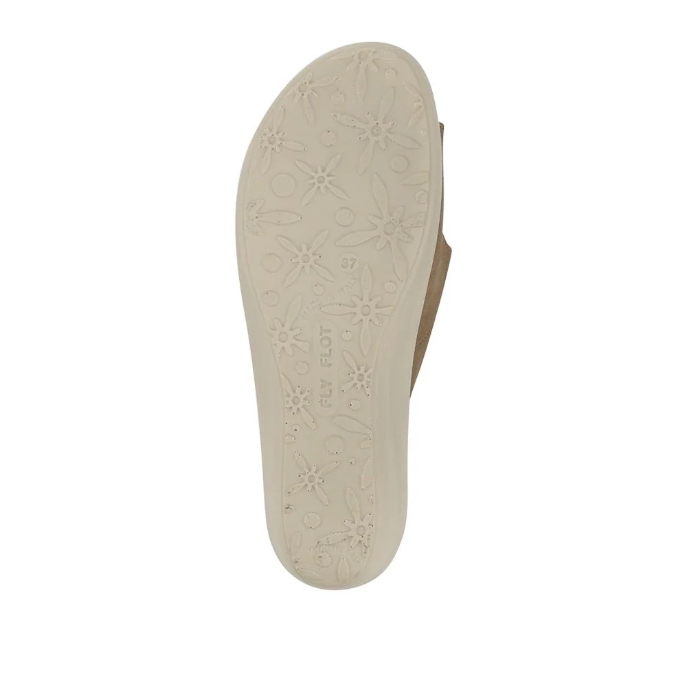 Dual-Touch-Fastening Leather Mules - FLY41049 / 326 679 - Beige - Image 5