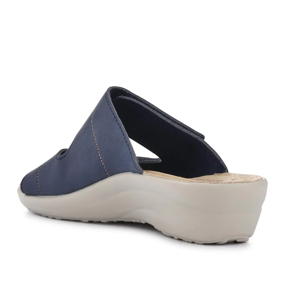Dual-Touch-Fastening Leather Mules - FLY41049 / 326 679 - Blue - Image 3